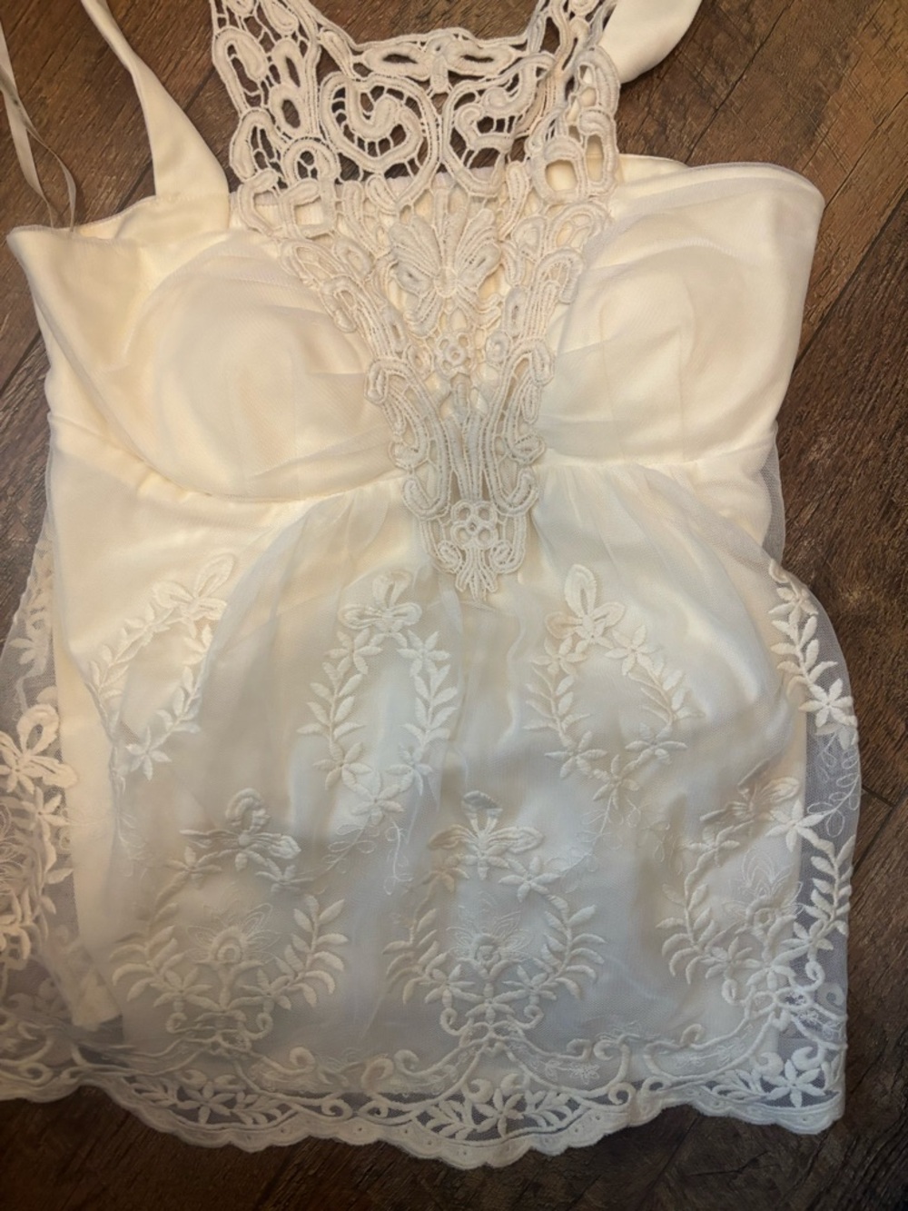 Boston Proper Ivory Lace Appliqué Camisole Top